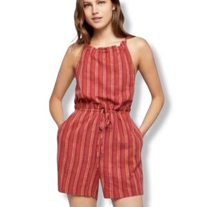 NWT BCBGeneration Striped Shorts Romper Linen‎ Blend